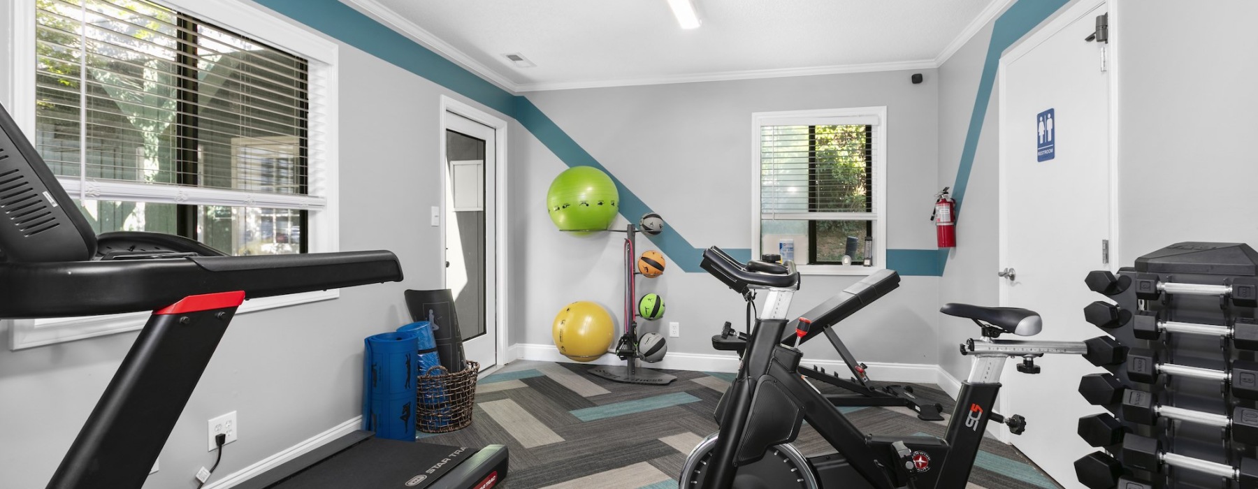 gym with exercise equipment