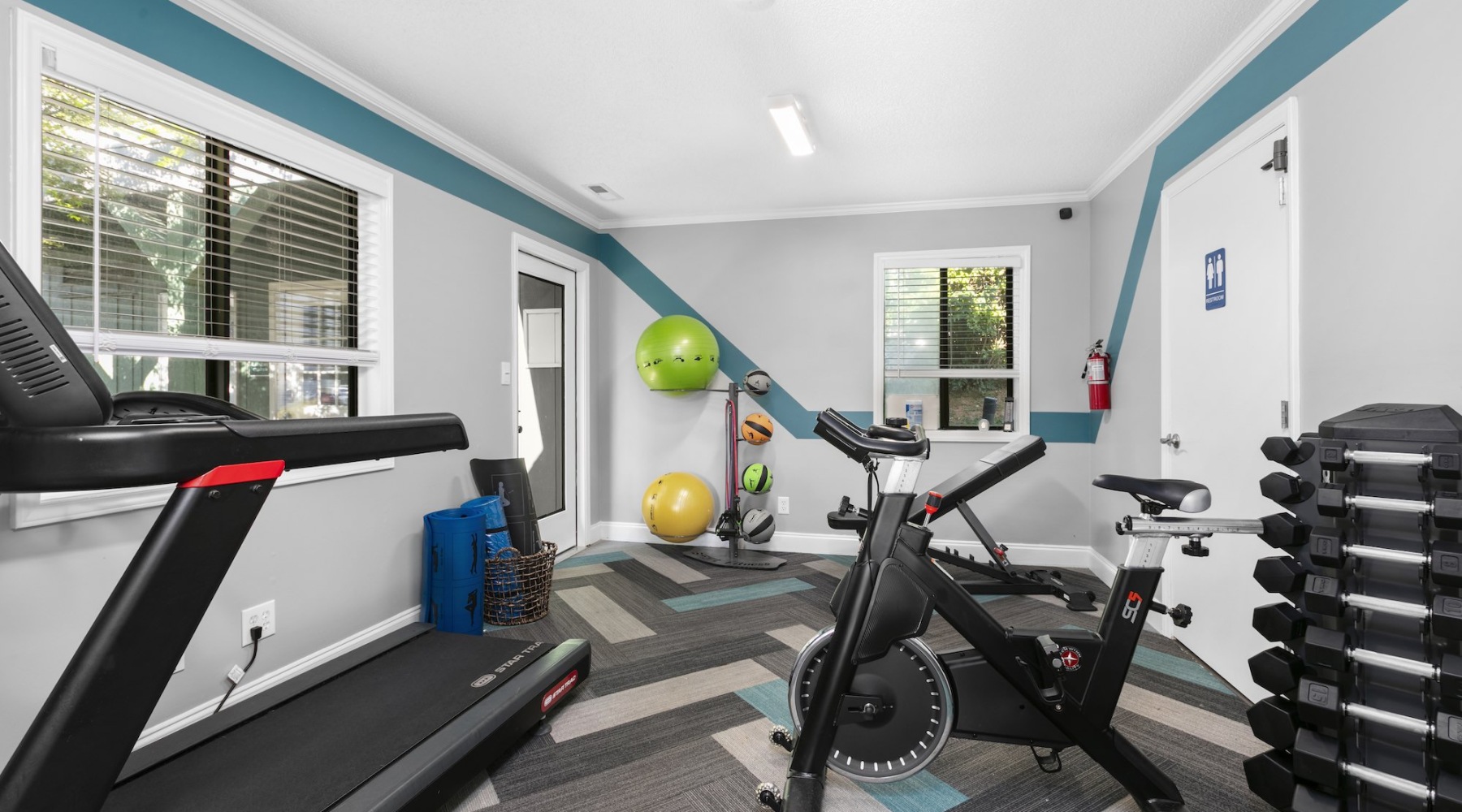 gym with exercise equipment