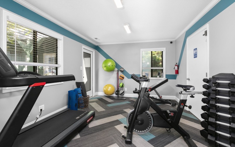 gym with exercise equipment